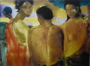 Three Tahitians after Gauguin