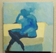 blue girl waitin'