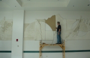 Hans working on a panel out of 50, Mauka side detail