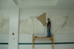 Hans working on a panel out of 50, Mauka side detail